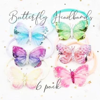 6-PACK BUTTERFLY HEADBANDS