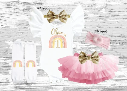 BOHO RAINBOW 1ST BIRTHDAY GIRL OUTFIT1