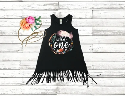 BOHO WILD ONE DREAMCATCHER BIRTHDAY GIRLS DRESS2