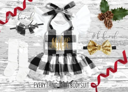 BUFFALO PLAID CHRISTMAS GIRLS OUTFIT