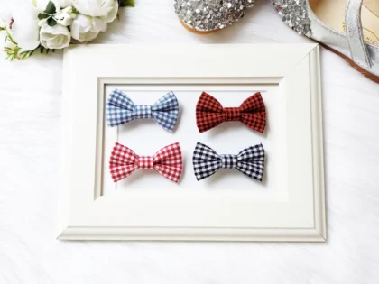 GINGHAM BOW CLIP, SMALL GINGHAM BOW ALLIGATOR CLIP