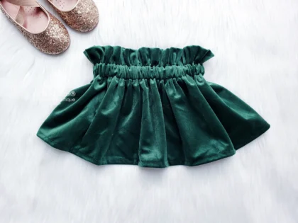 GREEN VELVET SKIRT