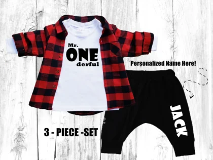 LUMBERJACK BIRTHDAY BOY PANT SET