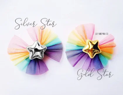 RAINBOW STAR BOW CLIP