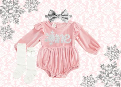 SILVER WINTER WONDERLAND 1ST BIRTHDAY GIRL OUTFIT