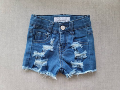 SUPER SOFT DENIM ADJUSTABLE WAIST DENIM SHORTS