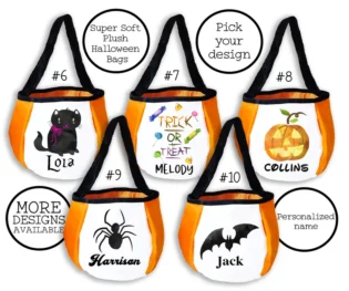 Halloween Candy Bags, Trick or Treat Baskets Bags, Halloween bags, Halloween Personalized bags, Boy Girl Halloween candy bags