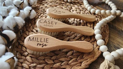 Engraved baby hair brush | Personalized baby soft hair brush | Baby Shower Gift